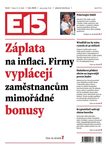 Obálka e-magazínu E15 12.8.2022