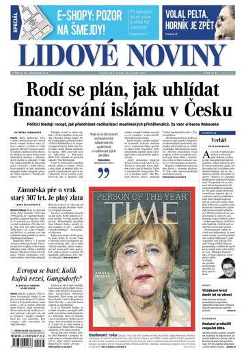 Obálka e-magazínu Lidové noviny 10.12.2015