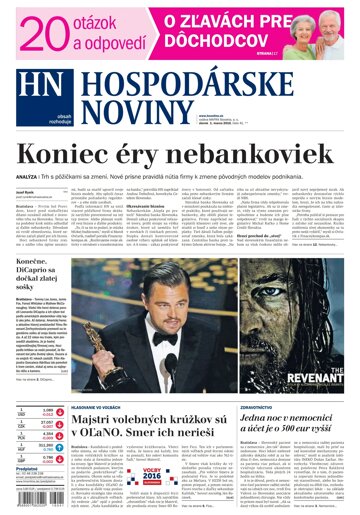 Obálka e-magazínu Hospodárske noviny 01.03.2016