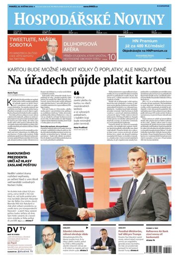 Obálka e-magazínu Hospodářské noviny 099 - 23.5.2016