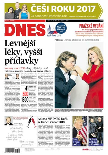 Obálka e-magazínu MF Dnes 30.12.2017