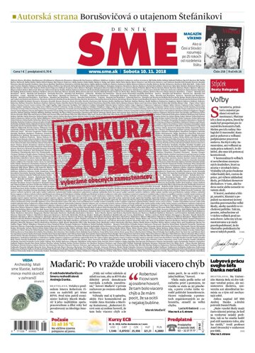 Obálka e-magazínu SME 10.11.2018