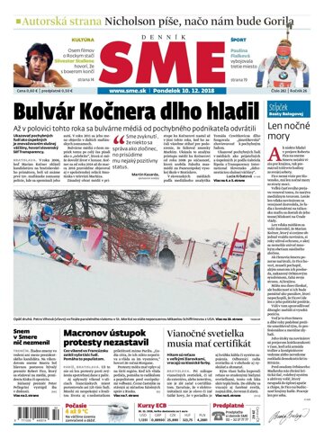 Obálka e-magazínu SME 10.12.2018