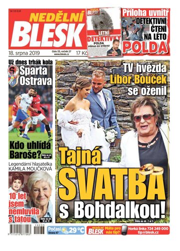 Obálka e-magazínu Nedělní Blesk 18.8.2019