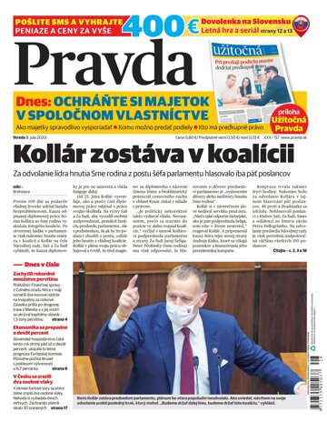 Obálka e-magazínu Pravda 8. 7. 2020