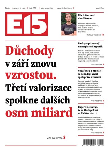 Obálka e-magazínu E15 11.5.2022