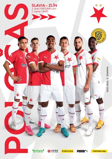 Obálka e-magazínu Poločas 23/2022č.03 Slavia - Zlín