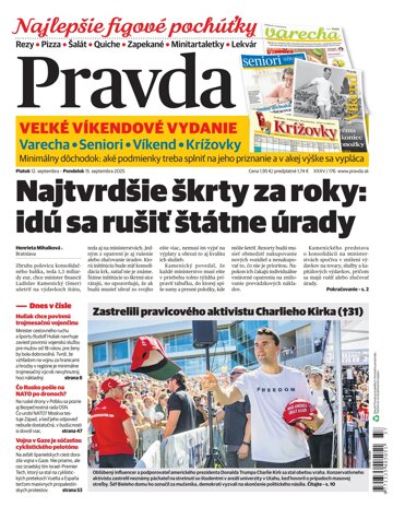 Obálka e-magazínu Pravda 12. 09. 2025