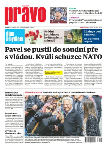 Obálka e-magazínu Deník Právo 24.6.2026