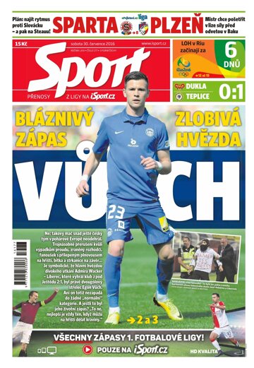 Obálka e-magazínu Sport 30.7.2016