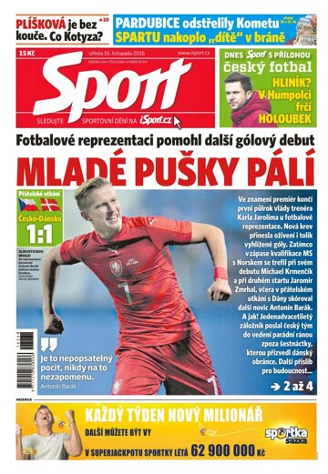 Obálka e-magazínu Sport 16.11.2016