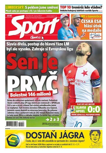 Obálka e-magazínu Sport 24.8.2017