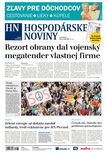 Obálka e-magazínu Hospodárske noviny 04.10.2017