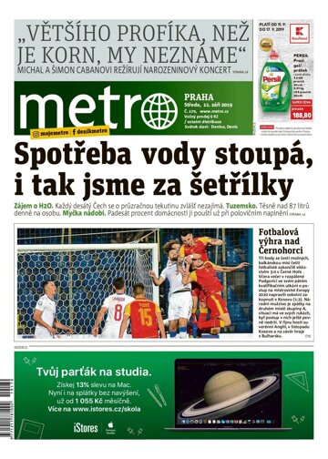 Obálka e-magazínu deník METRO 11.9.2019