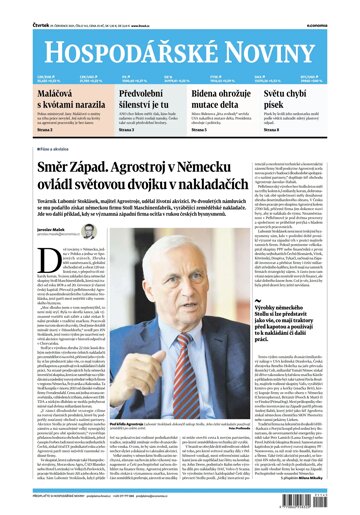 Obálka e-magazínu Hospodářské noviny 145 - 29.7.2021