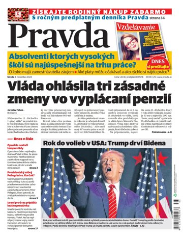 Obálka e-magazínu Pravda 8. 11. 2023