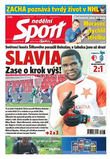 Obálka e-magazínu Nedělní Sport 27.11.2016