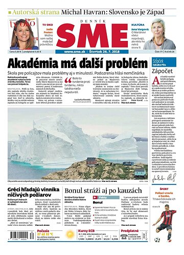 Obálka e-magazínu SME 26.7.2018