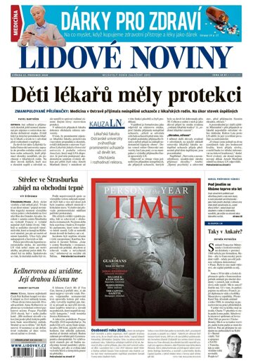 Obálka e-magazínu Lidové noviny 12.12.2018