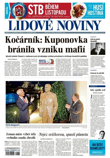 Obálka e-magazínu Lidové noviny 9.11.2019