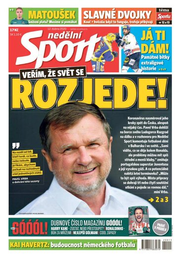 Obálka e-magazínu Nedělní Sport 12.4.2020