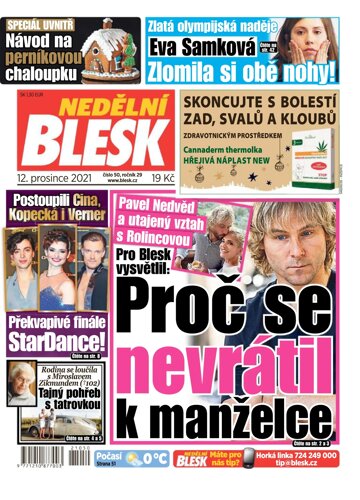 Obálka e-magazínu Nedělní Blesk 12.12.2021