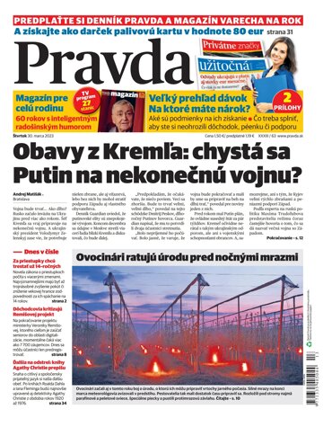 Obálka e-magazínu Pravda 30. 3. 2023