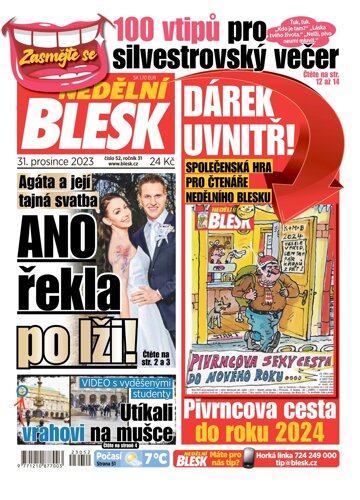 Obálka e-magazínu Nedělní Blesk 31.12.2023