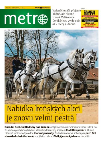 Obálka e-magazínu deník METRO 2.4.2026