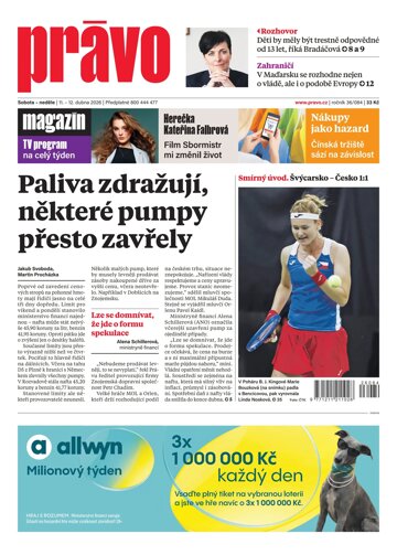 Obálka e-magazínu Deník Právo 11.4.2026