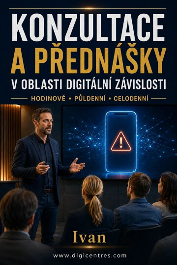 Obálka knihy Konzultace a přednášky v oblasti digitální závislosti