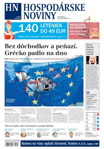 Obálka e-magazínu Hospodárske noviny 30.06.2015