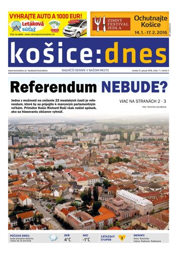 Obálka e-magazínu košice:dnes 13.1.2016
