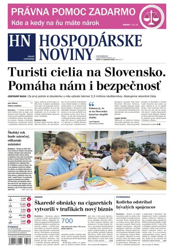 Obálka e-magazínu Hospodárske noviny 06.09.2016