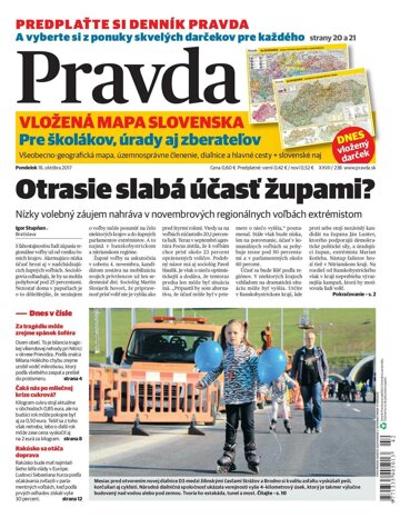 Obálka e-magazínu Pravda 16. 10. 2017