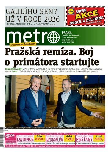 Obálka e-magazínu deník METRO 8.10.2018