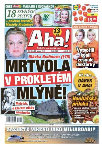 Obálka e-magazínu AHA! 29.8.2019