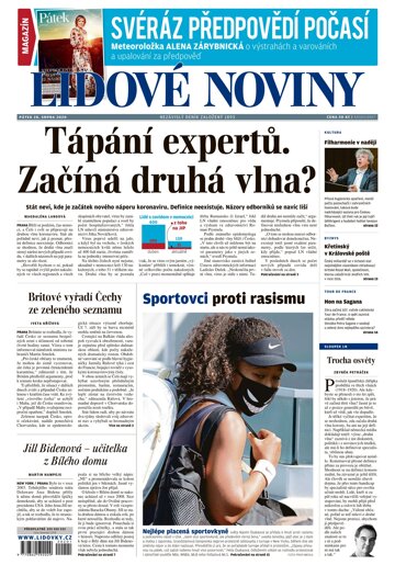 Obálka e-magazínu Lidové noviny 28.8.2020
