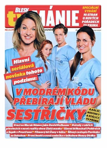 Obálka e-magazínu Blesk Tv manie 29.8.2020