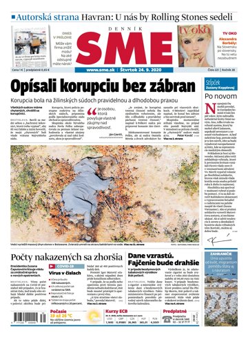 Obálka e-magazínu SME 24.9.2020