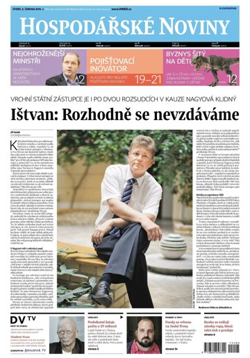 Obálka e-magazínu Hospodářské noviny 105 - 2.6.2015
