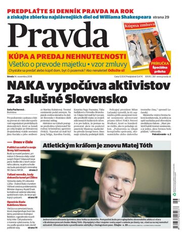Obálka e-magazínu Pravda 14.11.2018