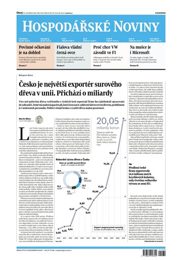 Obálka e-magazínu Hospodářské noviny 230 - 30.11.2021