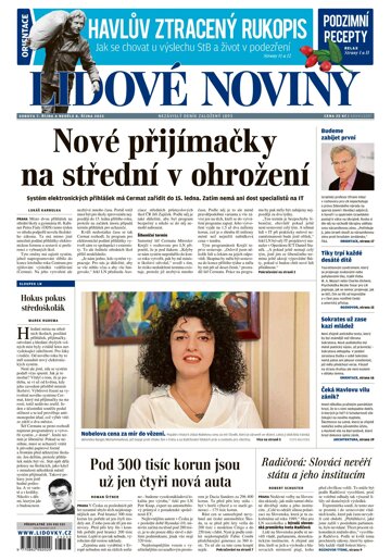 Obálka e-magazínu Lidové noviny 7.10.2023