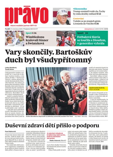 Obálka e-magazínu Deník Právo 14.7.2025