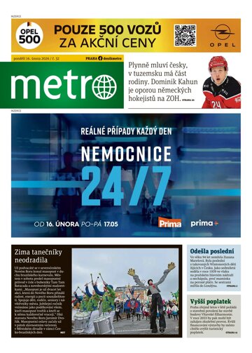 Obálka e-magazínu deník METRO 16.2.2026