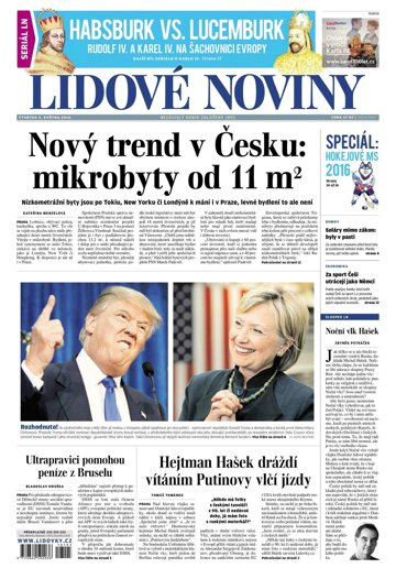 Obálka e-magazínu Lidové noviny 5.5.2016