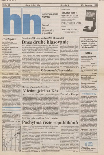 Obálka e-magazínu HN_27.1.1993