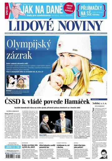 Obálka e-magazínu Lidové noviny 19.2.2018