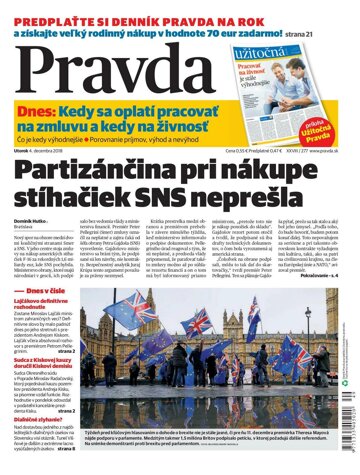 Obálka e-magazínu Pravda 4.12.2018